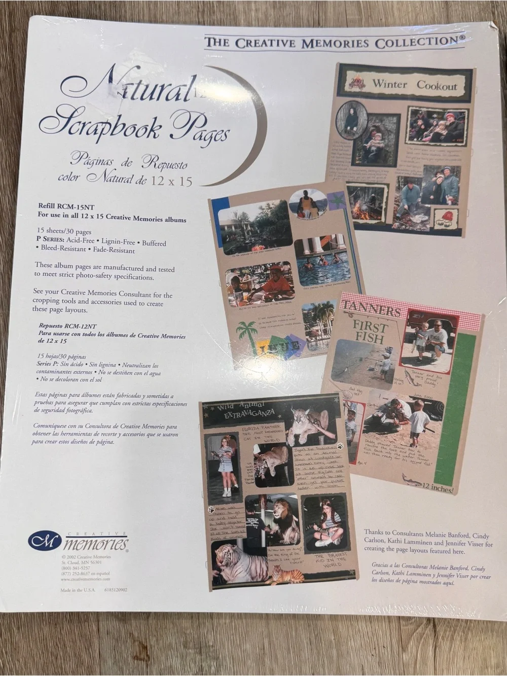 Creative Memories Natural Scrapbook Pages & Portrait Sleeves 12X15